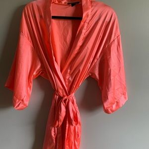 Victoria’s Secret coral color silk robe
